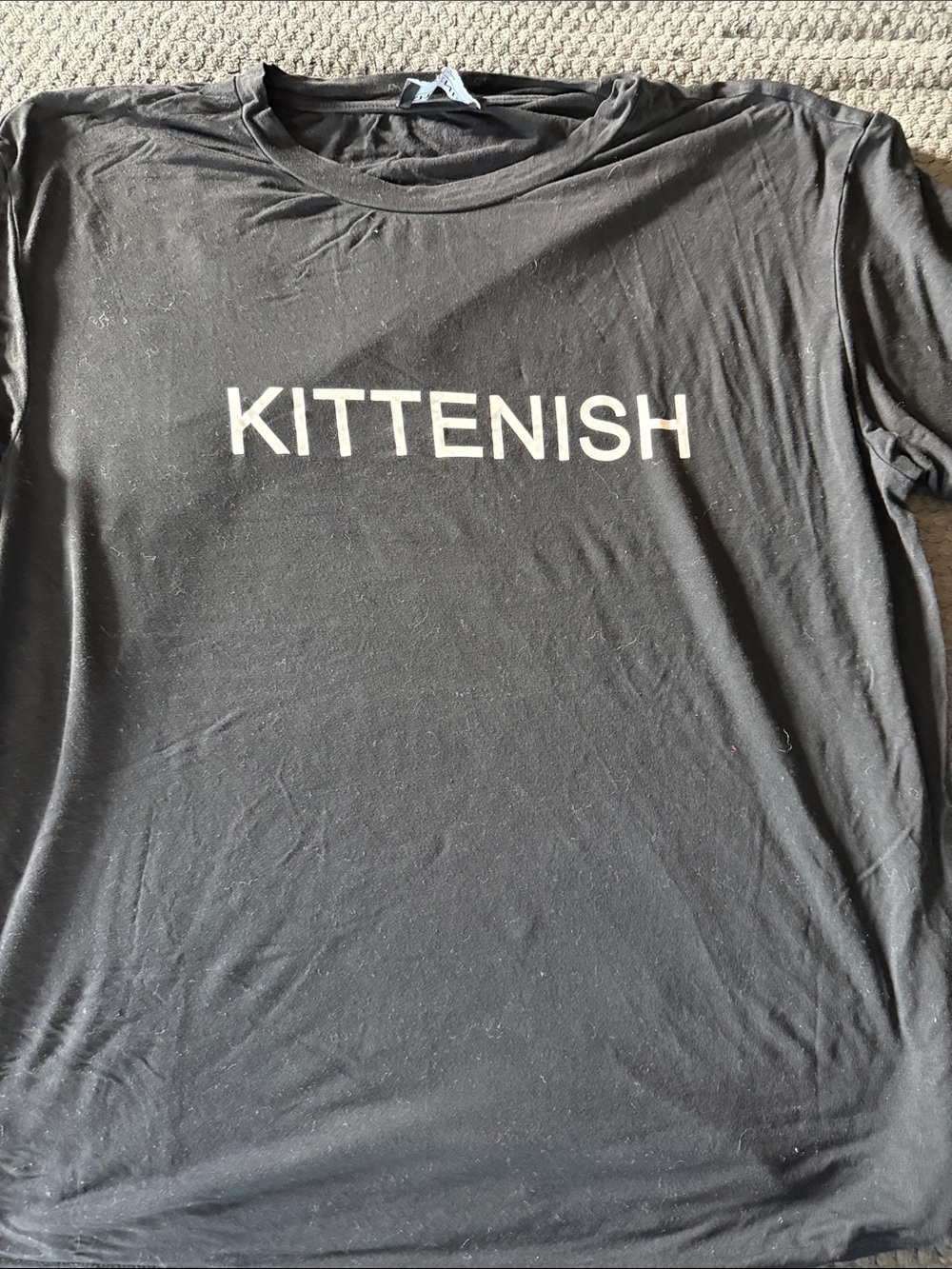Kittenish Black Tee with White Logo